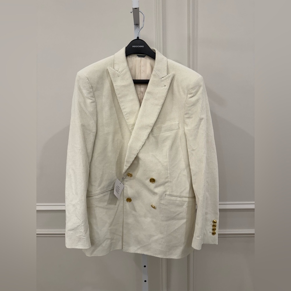 NEW Indochino Cream Double-Breasted Suit